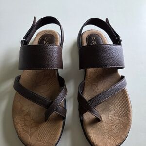 boc Brown Leather Strappy Sandals
